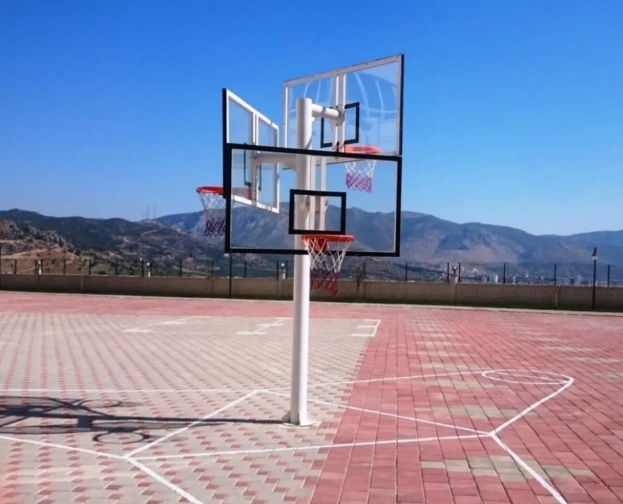 Basketbol Potası Tek Direk Üçlü Kademeli Cam Panya (105x180) - 60278