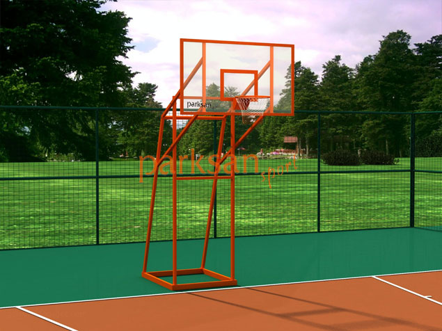 Basketbol Sahası Ekipmanları / Dört Ayaklı Basketbol Potası Cam Panyalı(105x180) - 60291