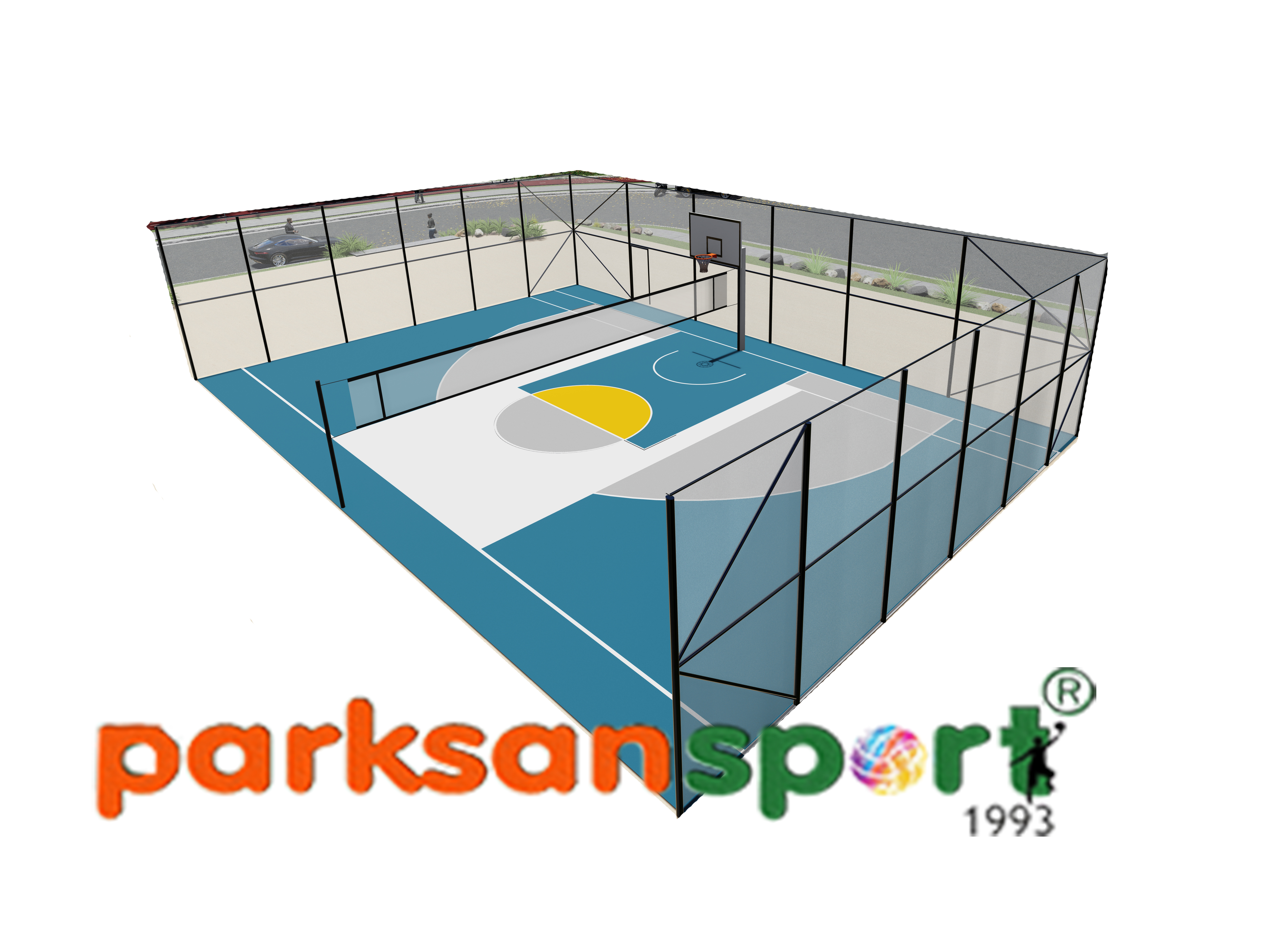 Yarım Basketbol Sahası (Basketbol + Voleybol) - 60108