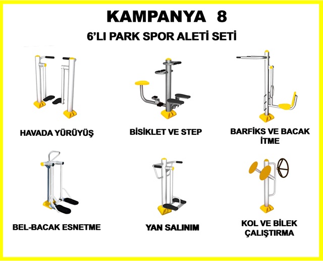 Kampanyalı Ürünler / KAMPANYA - 08 ALTILI PARK SPOR ALETLERİ SETİ