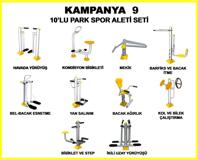 Kampanyalı Ürünler / KAMPANYA - 09 ONLU PARK SPOR ALETLERİ SETİ