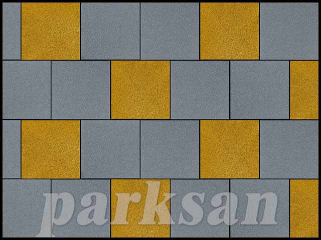 Kauçuk Parke Zemin Kaplama / 61002-01 Kauçuk Karo Özel Renk (Beyaz - Sarı)