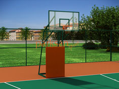 Dört Ayaklı Ön Korumalı Basketbol Potası Cam Panyalı(105x180) - 60293