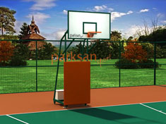 Dört Direk Ağırlıklı Seyyar-Ön Korumalı Basketbol Potası Fiber Panyalı(105x180) - 60296