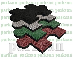 61004 - KAUÇUK KARO ZEMİN PUZZLE MODELİ STANDART RENK KARTELASI