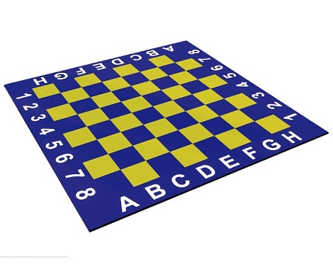 61510 - 02 Kauçuk Karo Bahçe Satrancı Oyun Takımı (Özel Seri /Sarı-Lacivert)