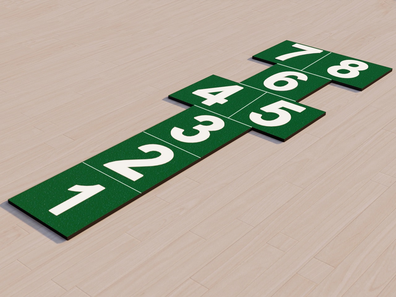 Kauçuk Karo Seksek Ve Satranç Oyun Takımı Modelleri / 61500 - 02 Kauçuk Karo Seksek Oyun Takımı(Standart Seri 40x40 2 cm Yeşil-Beyaz)