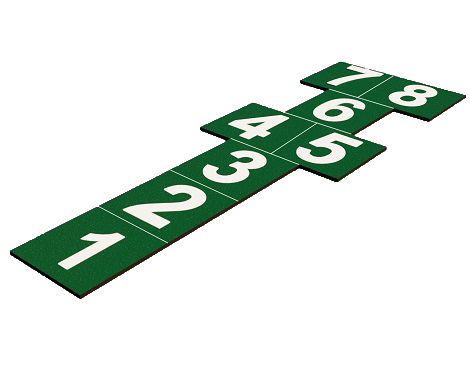 61500 - 02 Kauçuk Karo Seksek Oyun Takımı(Standart Seri 40x40 2 cm Yeşil-Beyaz)