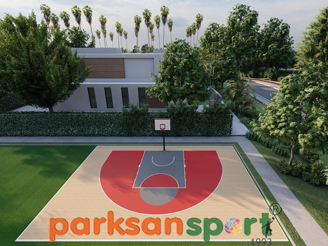 Spor Sahaları & Çok Amaçlı Spor Sahaları Yapımı / Tek Potalı Mini Basketbol Sahası - 60100