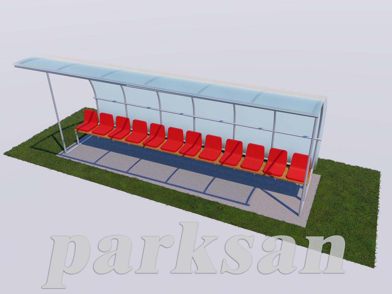 Tribün Oturma Grupları / Üstü Kapalı Plastik Tribün Oturma Grubu (12 Kişilik) - 60718