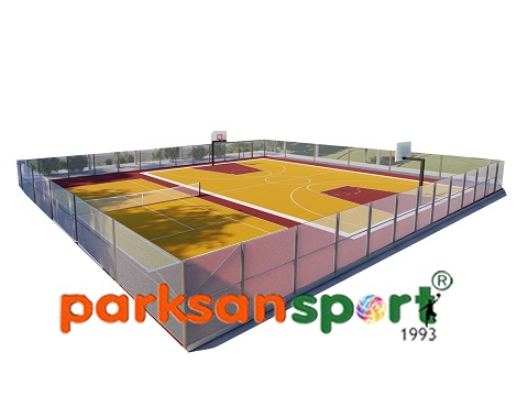 İkili Açık Spor Sahası (Basketbol+Voleybol,Tenis) - 60150